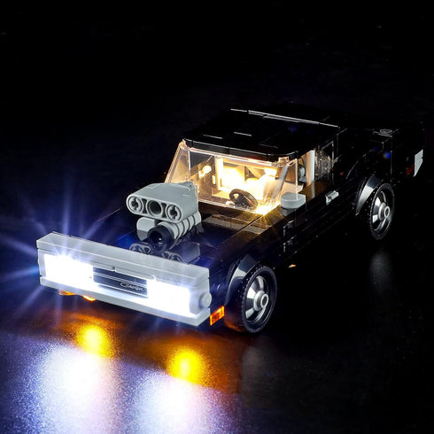 YEABRICKS LED Light for Lego-76912 Speed Champions Fast & Furious 1970 Dodge Charger R/T Building Blocks Model