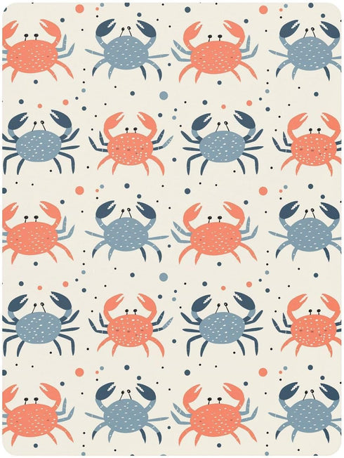 KICPOAY 39x27 Baby Boys Girls Crib Sheets Crabs Beach Fitted Crib Sheets for Standard Baby Mattress