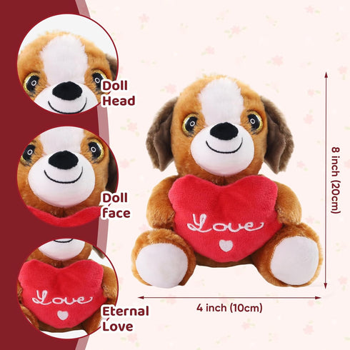 Sew Butiful Plush Puppies - Birthday Gift - for Couples or Kids - for Him - for Her - Amor - Te Amo - Puppy Love - Dog