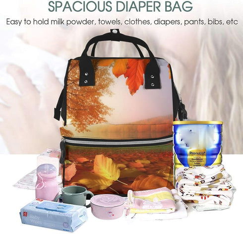 FHEDVBN Backpack Mummy Backpacks Daypack Autumn Diaper Bag for Women Multifunction Waterproof for Mom Dad, Large