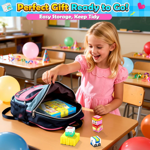 2-in-1 Gooidea Magnetic Blocks - Magnetic Building Blocks, Creative Building Craft, Sensory Clicking & Rustling, Travel