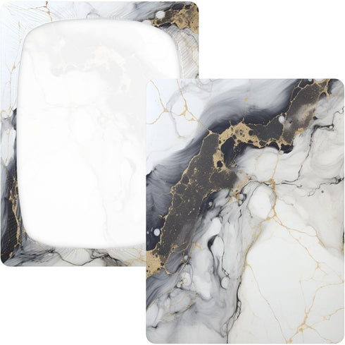 Bseiialft 52 28 White Black Marble Crib Sheets for Boys Girls Soft and Breathable Cotton Baby Sheets for Standard Crib