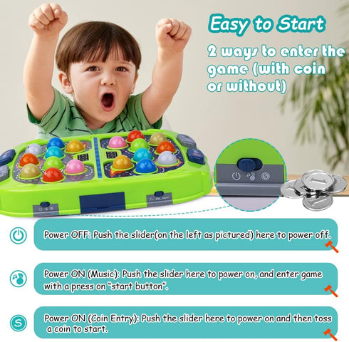 3-12 3 4 5 6+ 2 Hammers Whack Game Mole for Toddler, Toys for Year Old Boys and Girls, Whack Game for Kids,Gifts