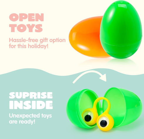 50 48 2 JOYIN Pcs Prefilled Easter Eggs with Toys, Bright Colorful and Pcs Gold Filled Plastic Eggs with Toys