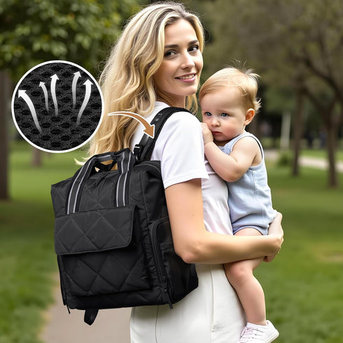 Backpack Backpack 11 Omanmoli Diaper Bag Quilted Baby Diaper Bag Lunch Paaleras Para Bebe for Working Moms