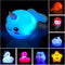 Bath Toys 8 Pack - Light Up Floating Rubber Animals with Color Changing Light for Baby Kids Toddler Bathtub Games