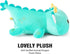 Onsoyours Chubby Dragon Stuffed Animal, Adorable Plushies Soft Huggable Plush Pillow for Kids (Cyan Dragon, 10")