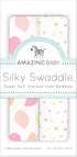 Set 2, Amazing Baby Silky Swaddle Muslin Blankets, of Bamboo Viscose, Petals and Dots, Pink