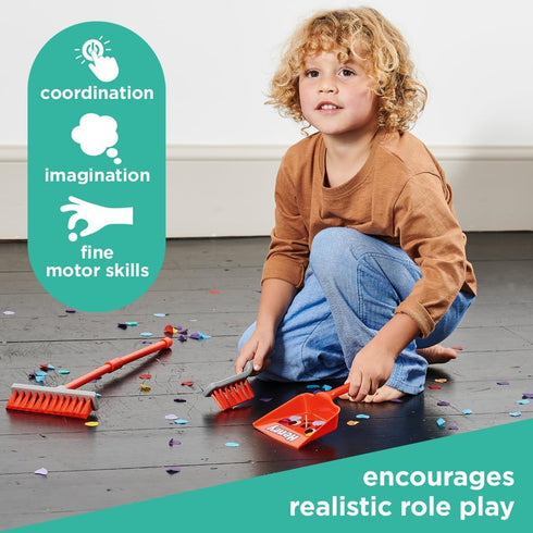 Casdon Henry Brush Set Child-Friendly Cleaning Toy Set for Ages 3+ Fun Educational Includes Broom Brush Dustpan