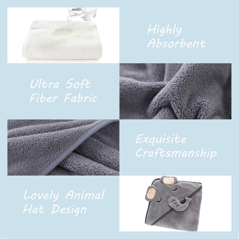 Hooded Baby Towels - Premium Ultra Soft Organic Baby Bath Towel Absorbent and Hypoallergenic Towels for Baby Boy Girl