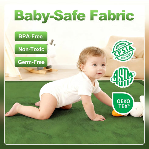 Fengdulong 59"71" 1.3" Tummy Ultra Soft Baby Play Mat for Floor, Playpen Mat, Thick Memory Foam, Non-Slip Time Mat