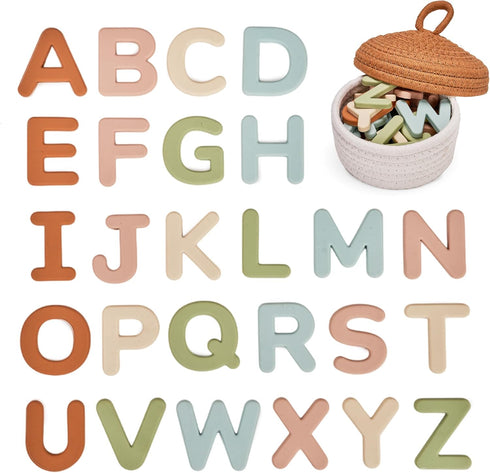 JoyCat Silicone Alphabet Magnetic Letters, 26 Uppercase ABC Fridge Magnets for Kids