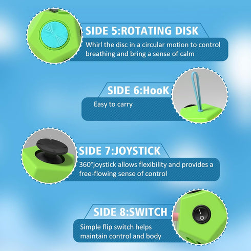 Fidget Dodecagon – 12-Side Fidget Cube for Stress Relief, Anxiety, Focus Travel Toy for Children and Adults (B1 Green)