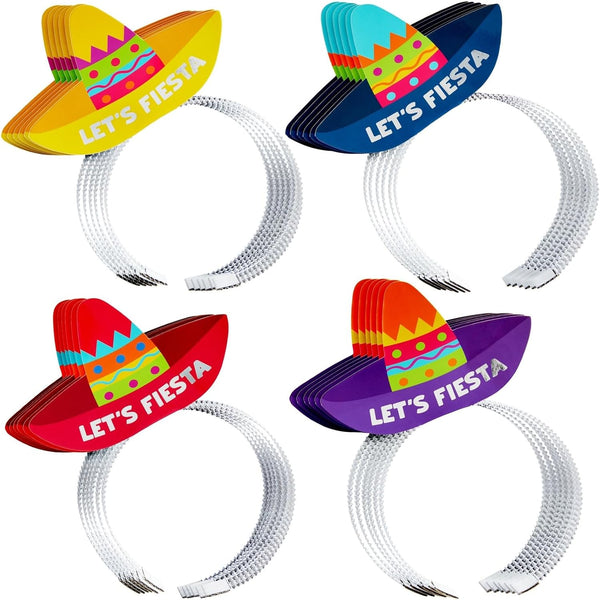 Juvale Sombrero Party Hats 24-Pack - Mini Mexican Hat Favors for Fiesta Party Decorations, One Size