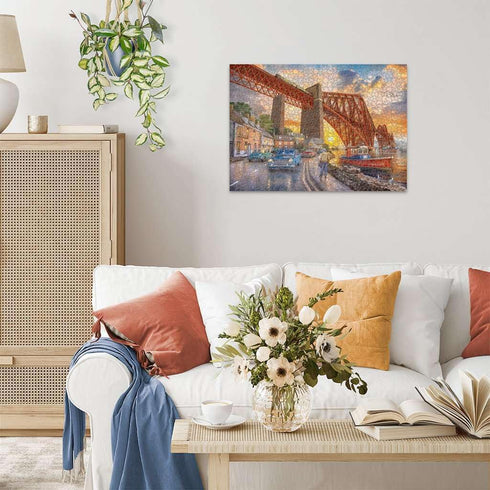 Sunset 1000 Ravensburger - Forth Bridge at - Piece Jigsaw Puzzle - Stunning, Vivid Colors - Serene, Picturesque Bridge