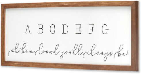 ABC Nursery Wall Art - Modern Large Alphabet Picture for Baby's Room