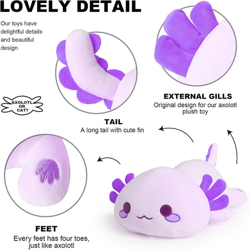 Onsoyours Cute Axolotl Plush, 19" Soft Large Stuffed Animal, Kawaii Plushie Toy for Kids (Purple Axolotl)