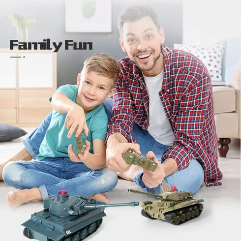 RC Tank Military Truck Vehicles, 2.4Ghz Radio Controlled Battle Tank Toy with 270° Rotational Sounds for Kids