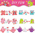 party greeting Valentine's Day Monster Craft Kits for Kids, DIY Monster Ornament Bulk Paper Decorative Kit