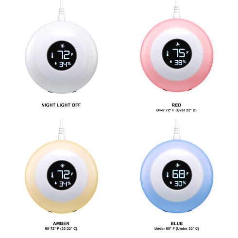 LittleHippo Kelvin Color Changing Night Light, Room Thermometer and Hygrometer (Humidity Monitor) for Nursery, Baby's