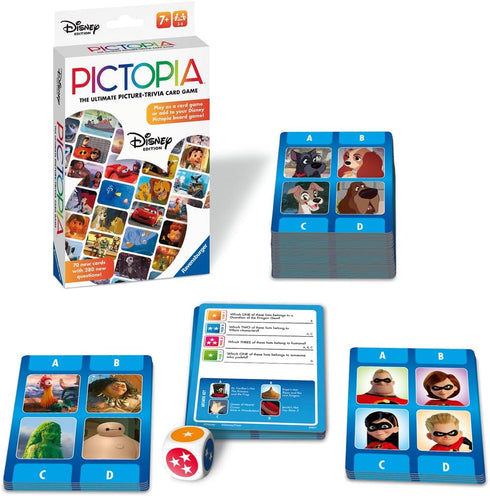 Ravensburger Disney World of Disney Pictopia - Travel-Sized Trivia Game for Kids and Adults, Ages 7+