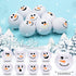 32 Sets (2.5 Inch) Zhanmai Pcs Winter Snowmen Stress Balls Bulk Small Snowball Face Toys Relief Squeeze for Winter