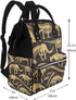 QSMJKLD Backpack Mommy Daypack Dinosaur Skeleton Diaper Bag with Changing Pad, Pacifier Holder - Multifunction Travel