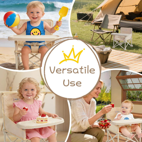 Lavilefora 3-in-1 Portable Baby Chair,Portable Baby Booster Seat with Tray,Folding Toddler High Chair