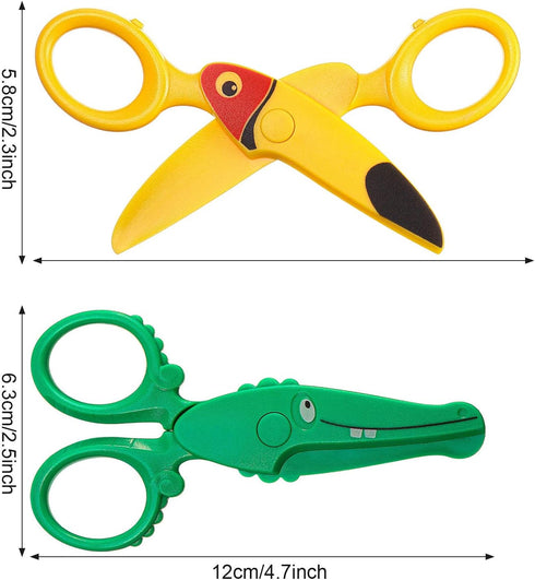 3 Pcs Toddler Safety Scissors for Kids, Plastic 4.7" Preschool Training Blunt Tip Art Craft Scissors