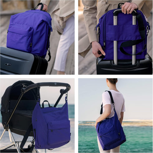 One Duo Cobalt Purple Big Nylon Baby Diaper Bag by