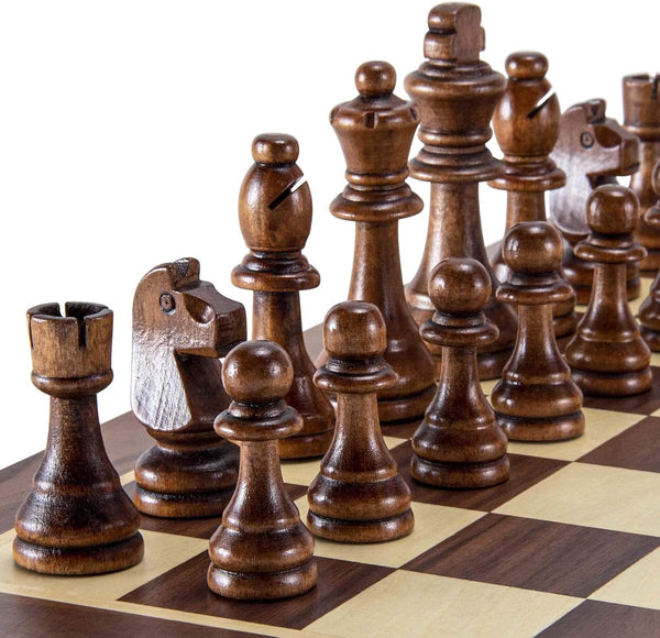 AMEROUS Wooden Chess Pieces Only, Tournament Staunton Wood Chessmen with 3.5 inches King