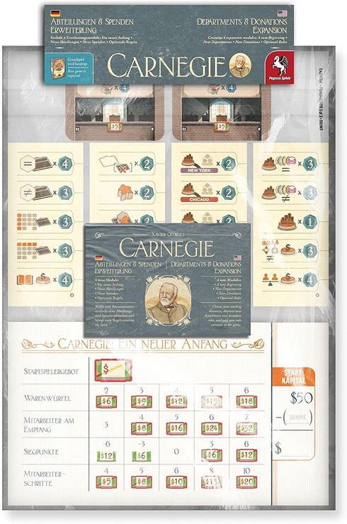 Carnegie: Departments & Donations Expansion - Board Game - Multilingual English/German