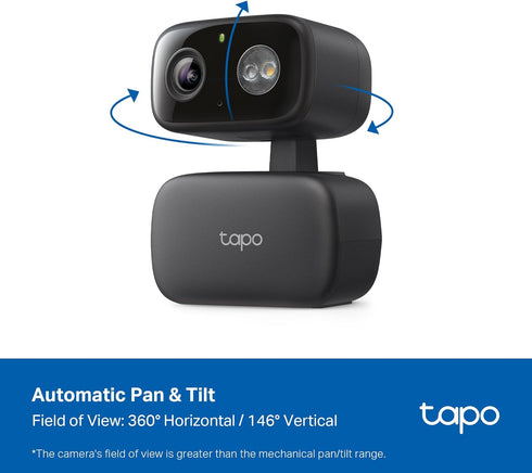 Tapo 1080p 360 360 Pan/Tilt Indoor/Outdoor Security Camera Free Person/Baby Cry Detect & Motion Track, View, Color