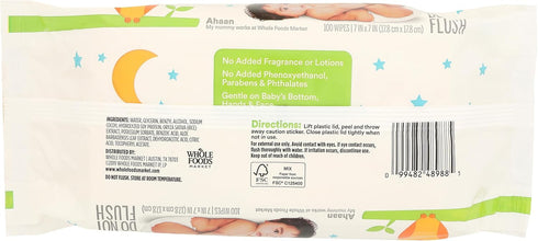 365 100 Count by Whole Foods Market, Soft & Strong Disposable Baby Wipes, Fragrance-Free