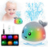 Light Up Toddla Whale Bath Toy Sprinkler for Kids Age 1-8, Mold Free Bathtub Water Pool Shower Toys for Babies