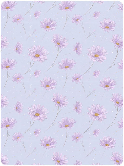 miaozhen 1 Pack 52x28 Cotton Baby Crib Sheets Ultra Soft Daisy Flower Pastel Purple Playard Mattress Sheets for Nursery