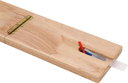 STERLING Games Folding Cribbage Board: 3 Track Wooden Board with Red White Blue Pegs for 3 Players