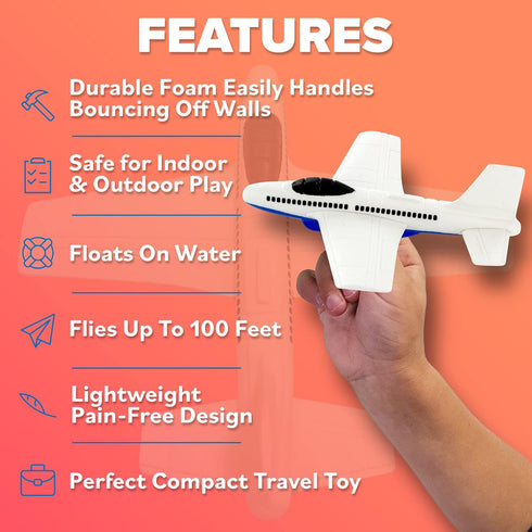 3 2-4 Airplane Toy Foam Glider: Airplane Toys For Year Old & Airplanes For Kids Toy Airplane For Boys&GirlsFoam Model