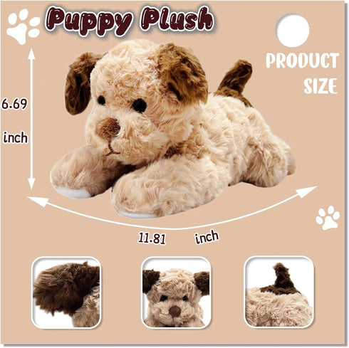 NuomiYue 12" Brown Dog Stuffed Animals Plush Toys for Kids and Babies, Cute Puppy Plushies, Puppy Stuffed Animals Plush