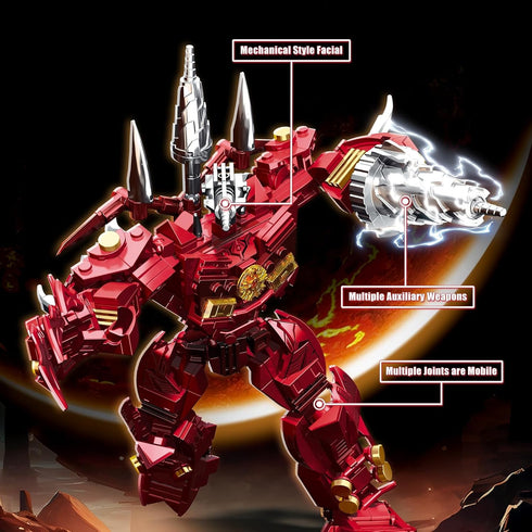 Set, 437 HIGH GODO Red Drill Mech Robot Building Blocks Toilet Upgraded TV Figure Mech Model Building Kit, Cool