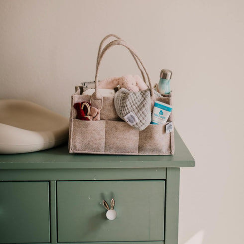 Parker Baby Diaper Caddy - Large Nursery Storage Bin and Car Organizer for Diapers and Wipes