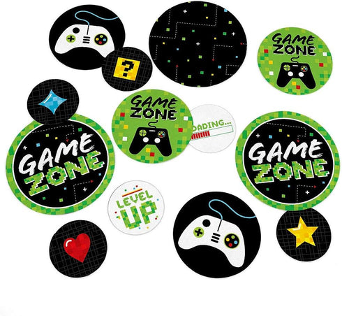 Giant Circle Confetti - Big Dot of Happiness Game Zone - Pixel Video Game Party Decorations - 27 Count