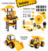 Toddler Workbench and Tool Set with 2 Take Apart Trucks, 2 in 1 Construction Toy for Ages 2-5