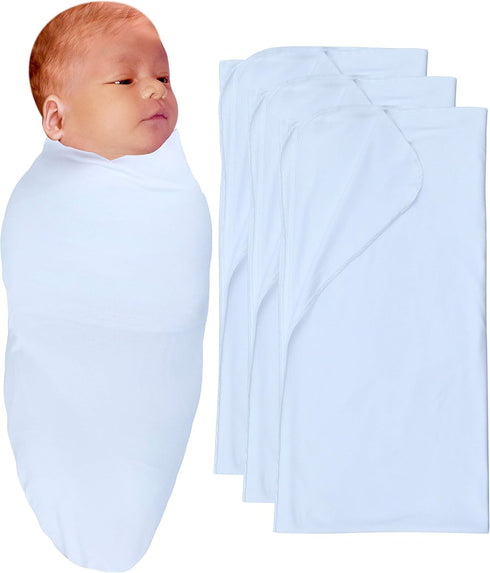 RATIVE Stretchy Swaddle Blanket with Headband Cap for Unisex Newborn Baby, 0-3 Months Boys Girls