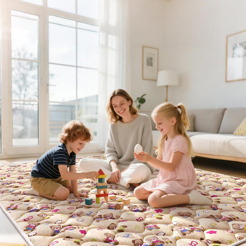71" 59",Premium Baby Play Mat - X Thicker Foam Machine Washable, Extra Large Anti-Slip Soft Cushioning Foam Playmats