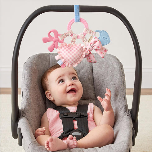 0 Itzy Ritzy Teething Activity Toy - Bitzy Busy Ring Infant Teething Toy Features Braided Teether & Dangling Toys