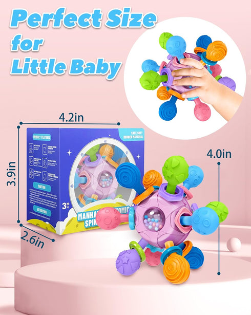 Baby Teething Toys for Babies 0-6 Months | Infant Baby Girl Gifts | Rattles Chew Toys Sensory Learning Montessori -