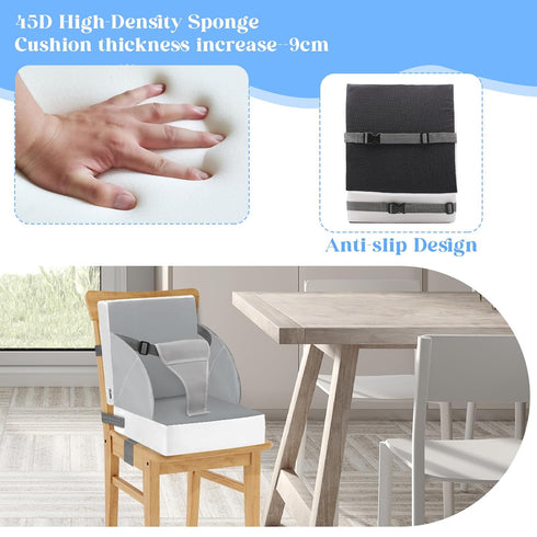 Toddler Booster Seat for Kitchen Chair Dining Table, PU Waterproof Strong Support Portable Booster Chair for Toddlers