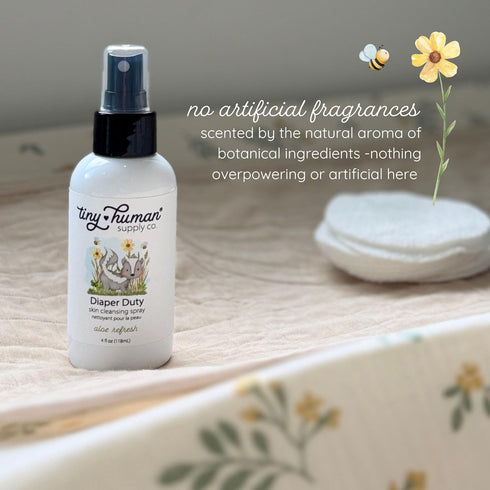 Diaper Duty 4oz Wash, Gentle Cleansing Spray for Cloth Diapers, Orange Blossom & Aloe, Calming & Soothing (1 Pack)