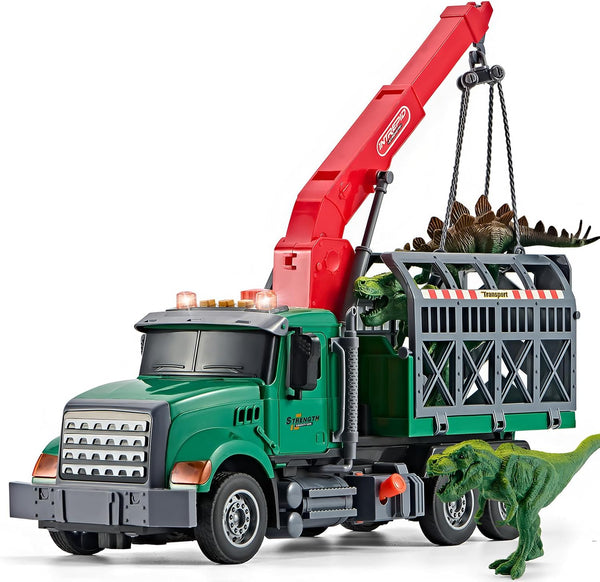 LerBao Large Dinosaur Transport Truck Toys for 3 4 5 6 7 8
